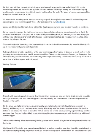 Swimming Pool H2o Attributes And Heating Solutions