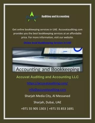 Online local Bookkeeping Services in UAE | Accuvatauditing.com