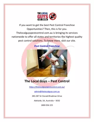 Best Pest Control Franchise | The Local Guys - Pest Control