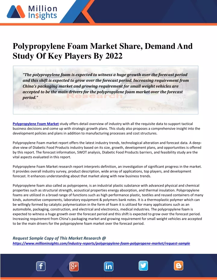 polypropylene foam market share demand and study
