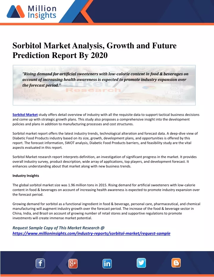 sorbitol market analysis growth and future