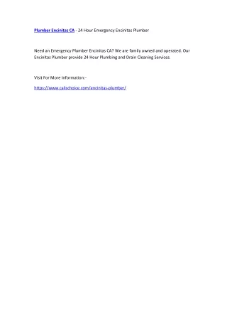 plumber encinitas ca 24 hour emergency encinitas