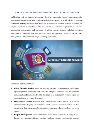 a review on the awareness of merchant banking