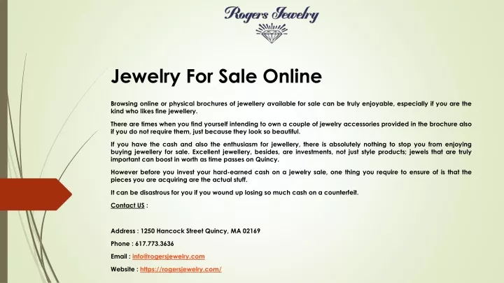 jewelry for sale online