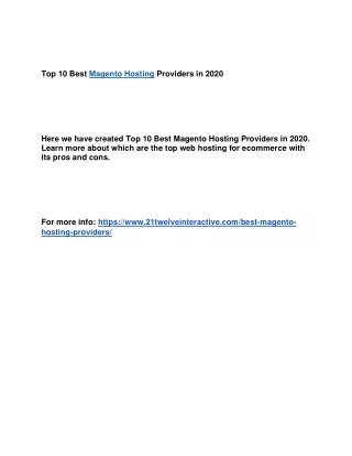 top 10 best magento hosting providers in 2020