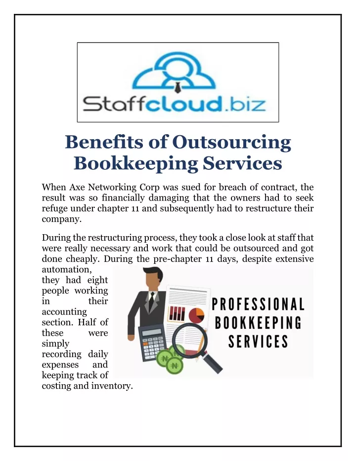 benefits of outsourcing bookkeeping services
