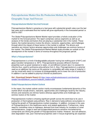 polycaprolactone market size by production method
