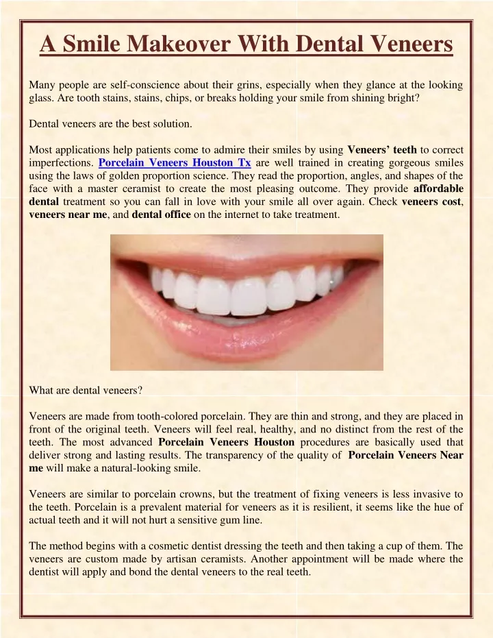 a smile makeover with dental veneers