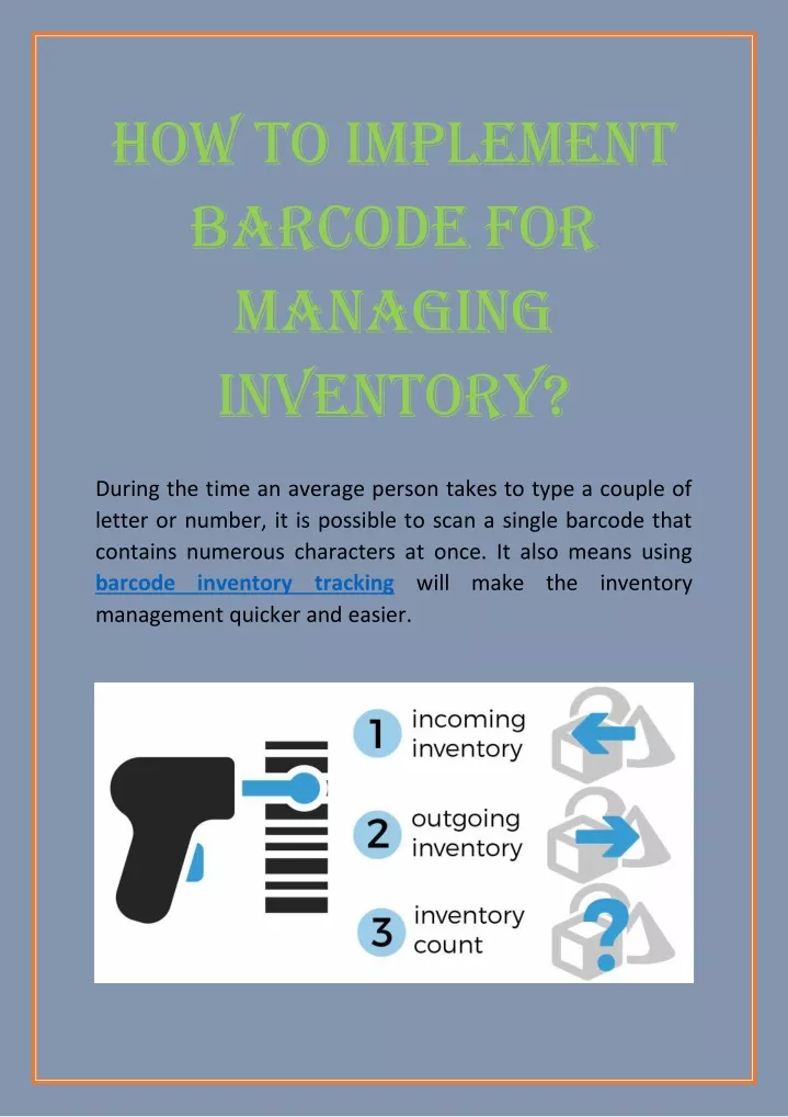 how to implement barcode for managing inventory