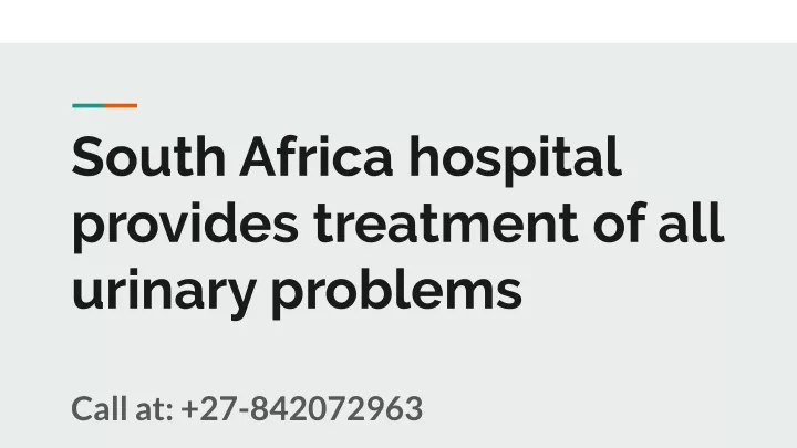 south africa hospital provides treatment