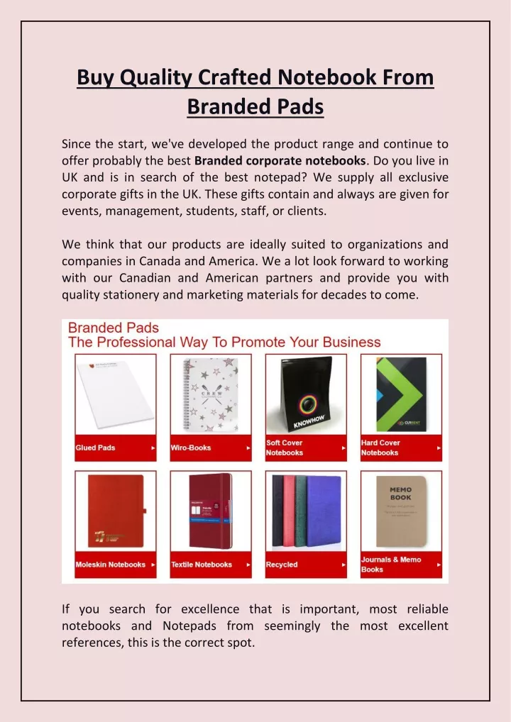 buy quality crafted notebook from branded pads