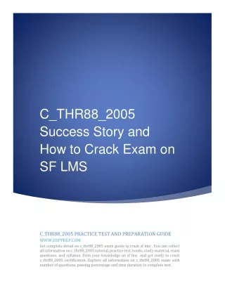 c thr88 2005 success story and how to crack exam