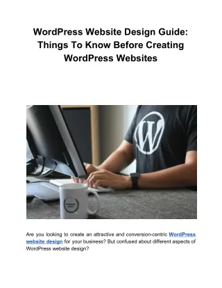 wordpress website design guide things to know