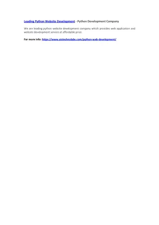 leading python website development python