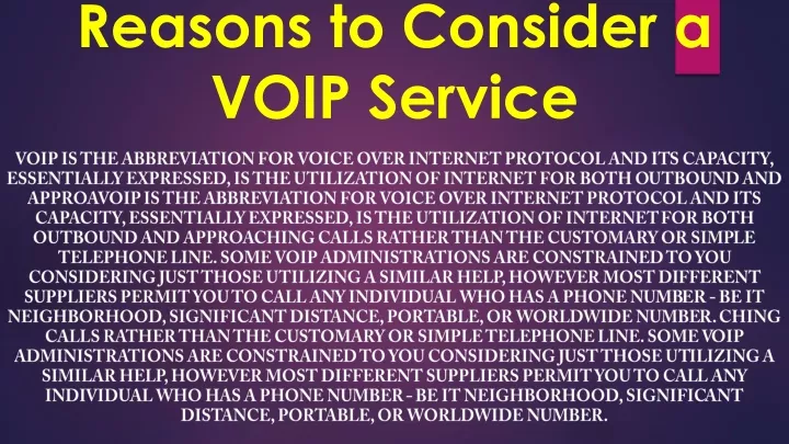 reasons to consider a voip service