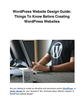 wordpress website design guide things to know before creating wordpress websites