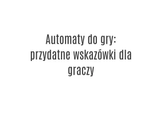 Automaty do gier online