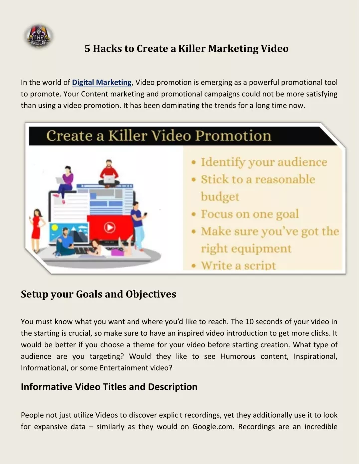 5 hacks to create a killer marketing video