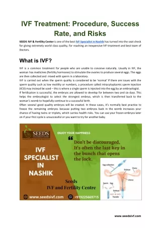 ivf treatment procedure success rate and risks