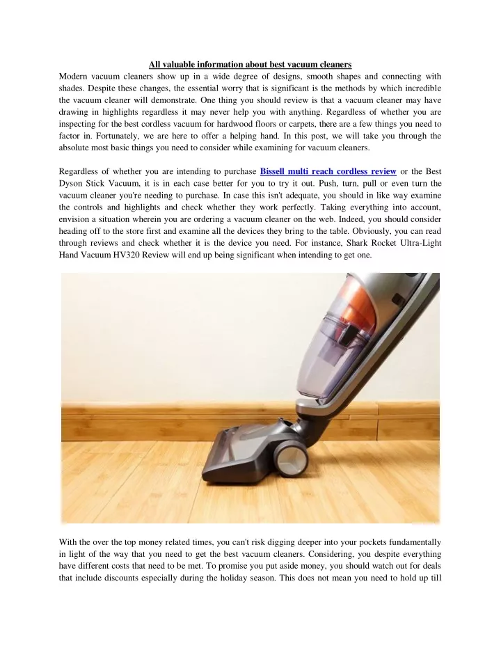 all valuable information about best vacuum