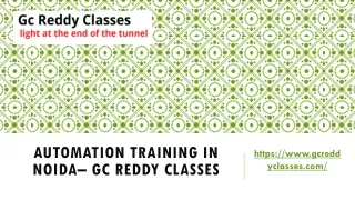 automation training in noida gc reddy classes