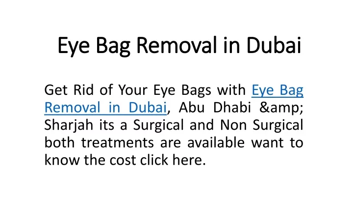 eye bag removal in dubai