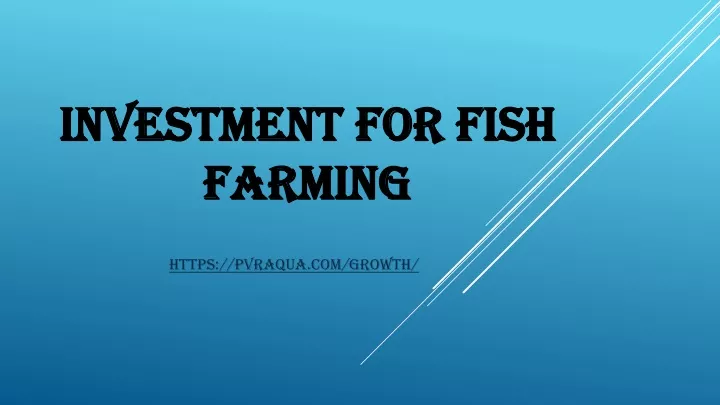 investment for fish farming