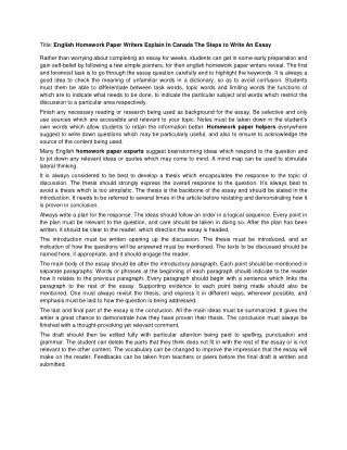 title english homework paper writers explain