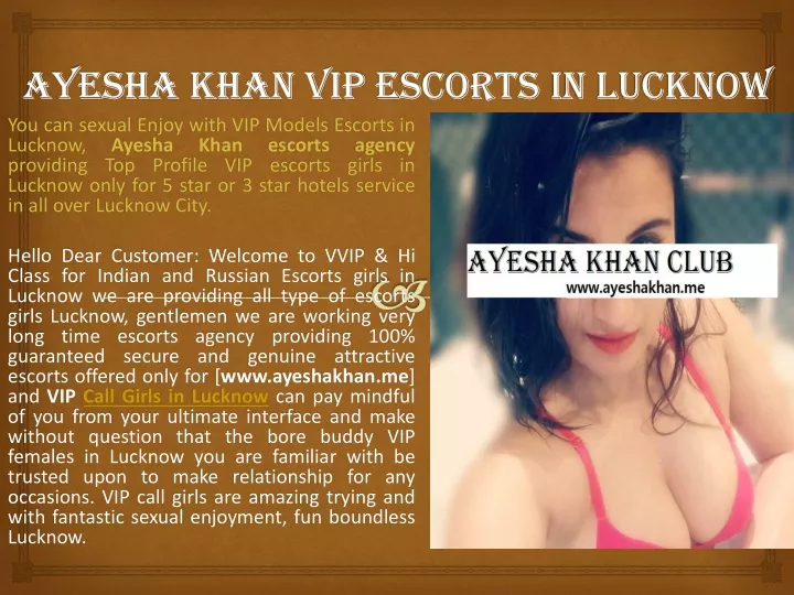 ayesha khan vip escorts in lucknow