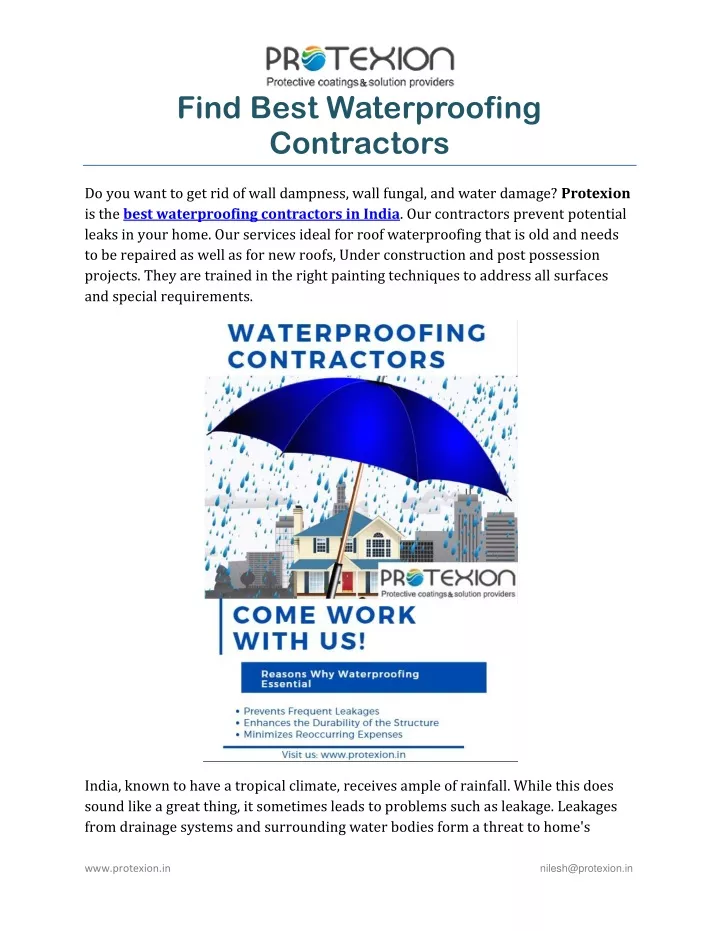 find best waterproofing contractors