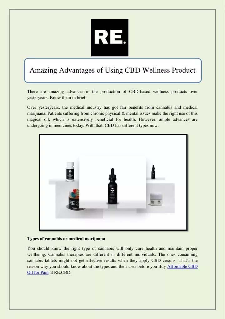 amazing advantages of using cbd wellness product
