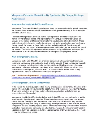 manganese carbonate market size by application