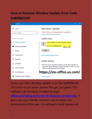 how to solution window update error code