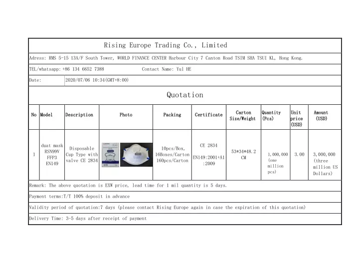 rising europe trading co limited