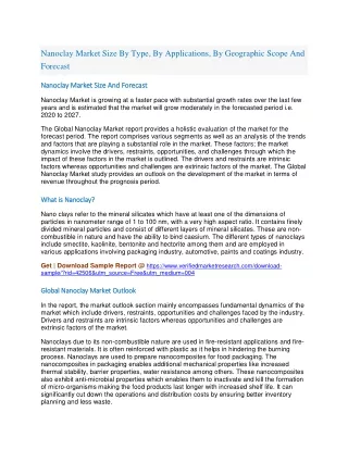 nanoclay market size by type by applications