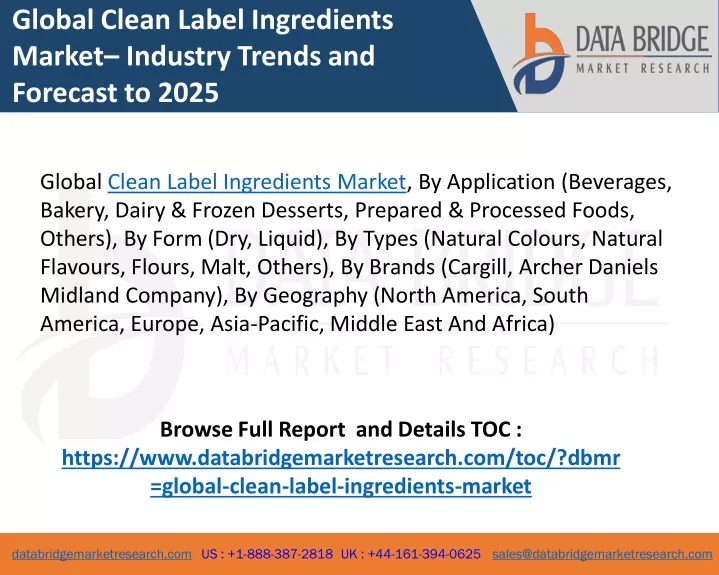 global clean label ingredients market industry