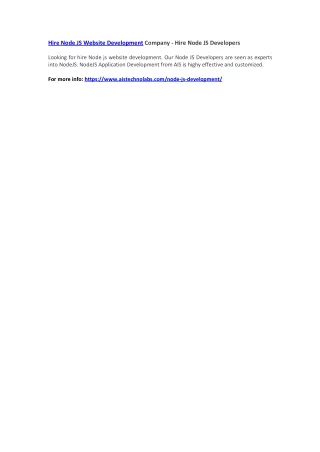 hire node js website development company hire