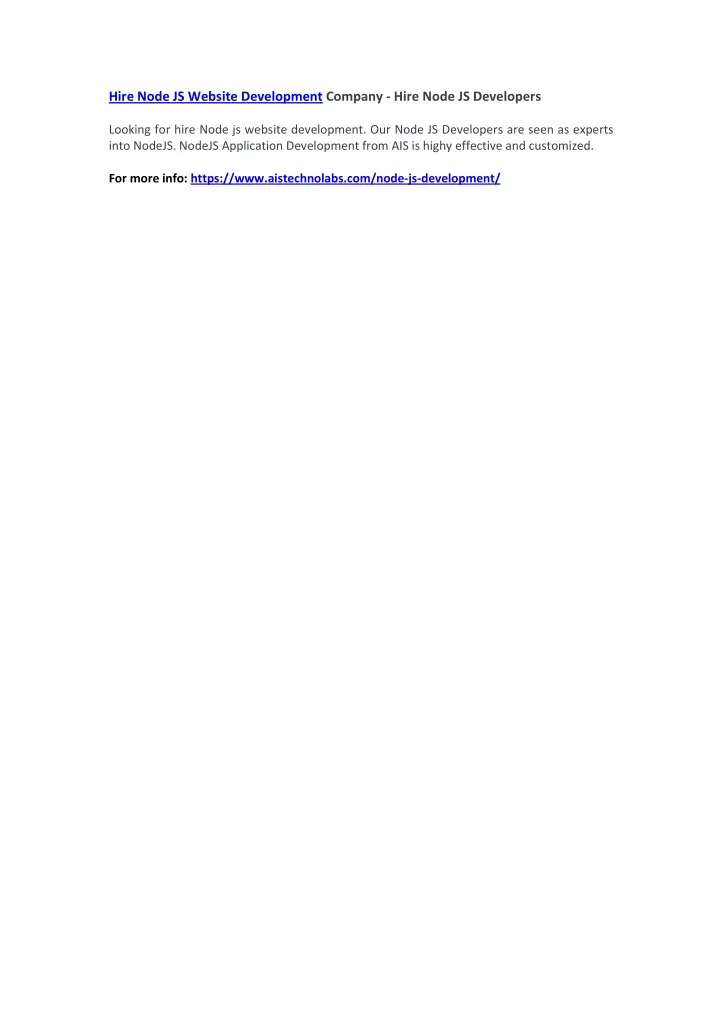 hire node js website development company hire