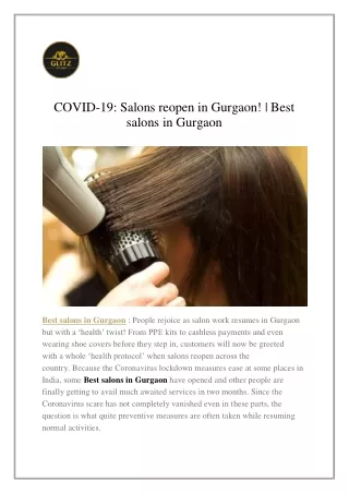 covid 19 salons reopen in gurgaon best salons