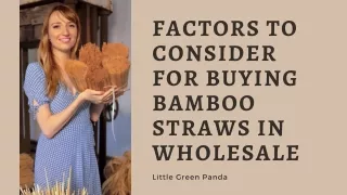 Factors to Consider for Buying Bamboo Straws in Wholesale