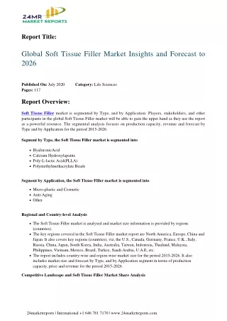 Soft Tissue Filler Market Insights and Forecast to 2026