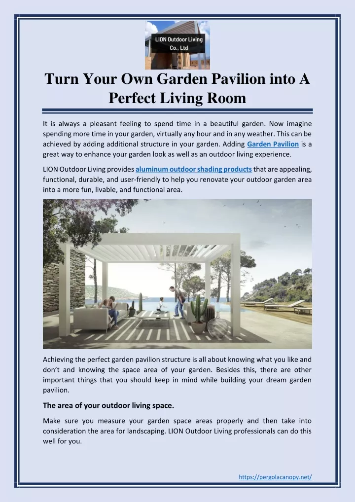 turn your own garden pavilion into a perfect