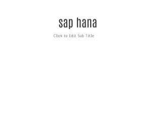 sap hana