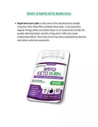 Rapid keto burn pills