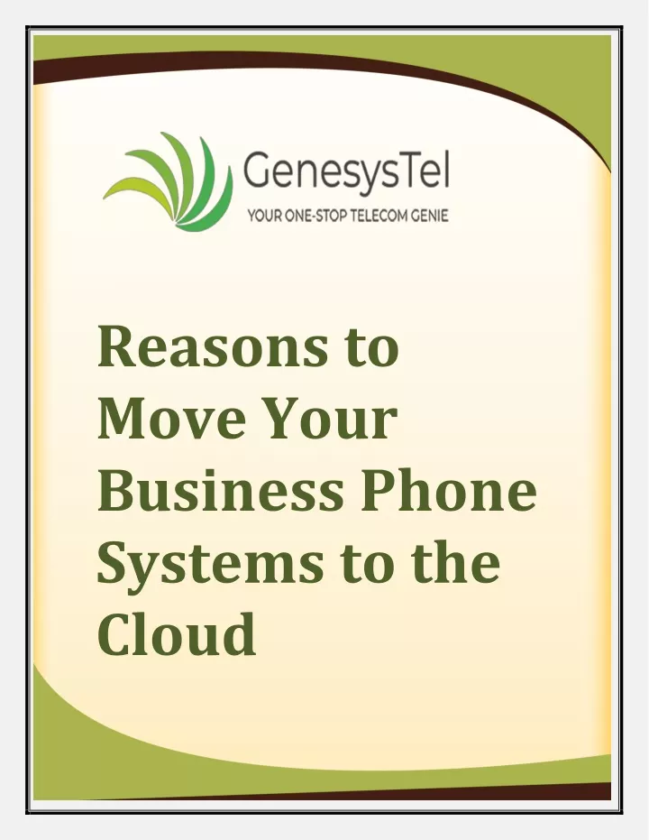 reasons to move your business phone systems