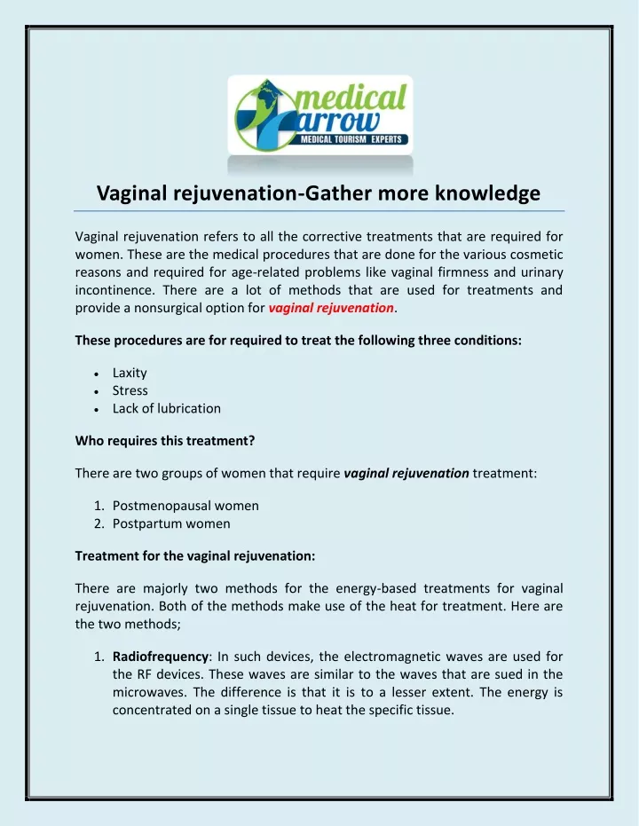 Ppt Vaginal Rejuvenation Gather More Knowledge Powerpoint Presentation Id9990310 9613