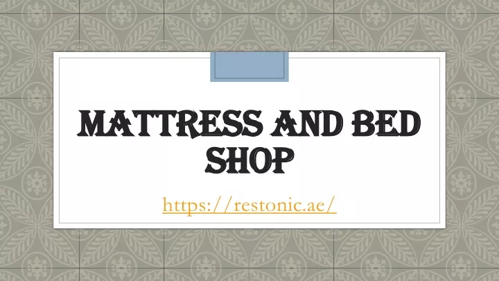 mattress and bed shop