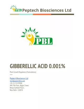 CIB & RC Approved PGR GIBBERELLIC ACID : Peptech Biosciences