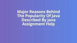 major reasons behind the popularity of java