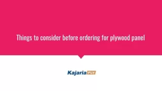 things to consider before ordering for plywood panel